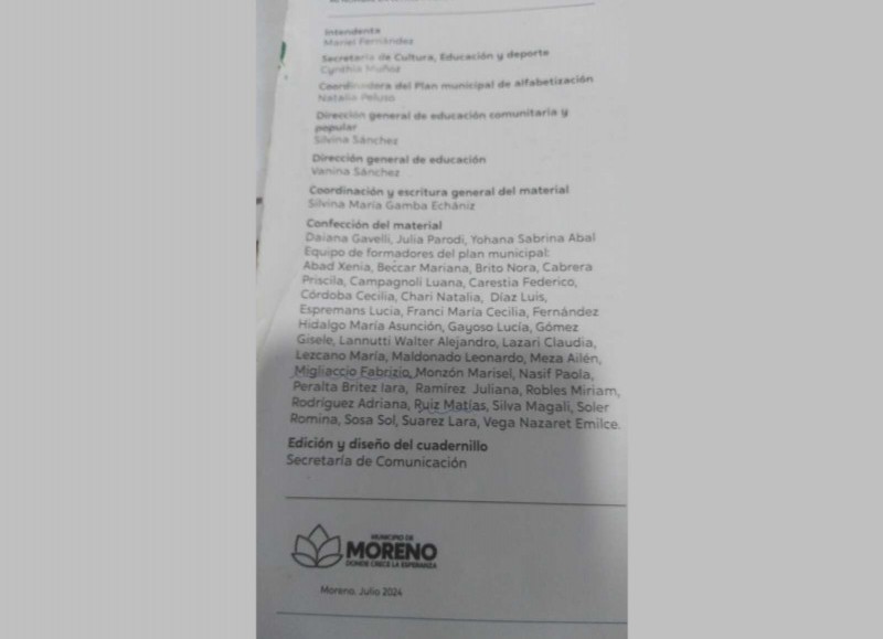 Expediente oficial del Municipio de Moreno.