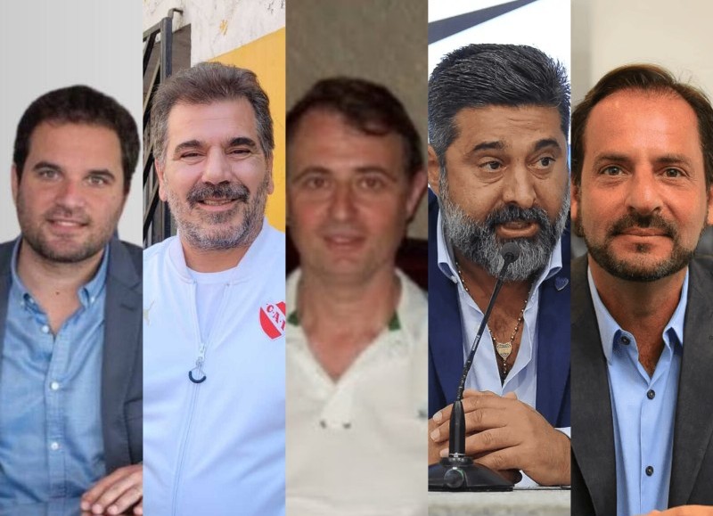 El concejal Leandro Goroyesky (Escobar), el diputado Cristian Ritondo, Fabio Fernández (Grupo Champagne), el empresario Daniel Angelici y el intendente Ariel Sujarchuk.