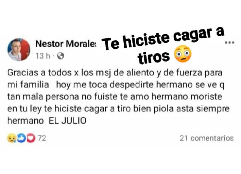 César Morales tenía un pedido de captura por homicidio.