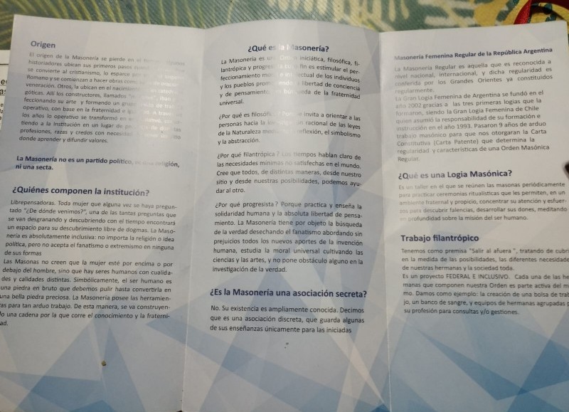 Folleto masón.