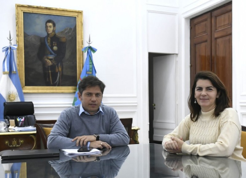El gobernador Axel Kicillof y la intendenta de Moreno, Mariel Fernández.