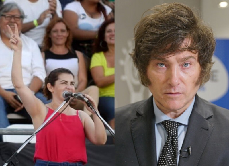 Mariel Fernández y Javier Milei.