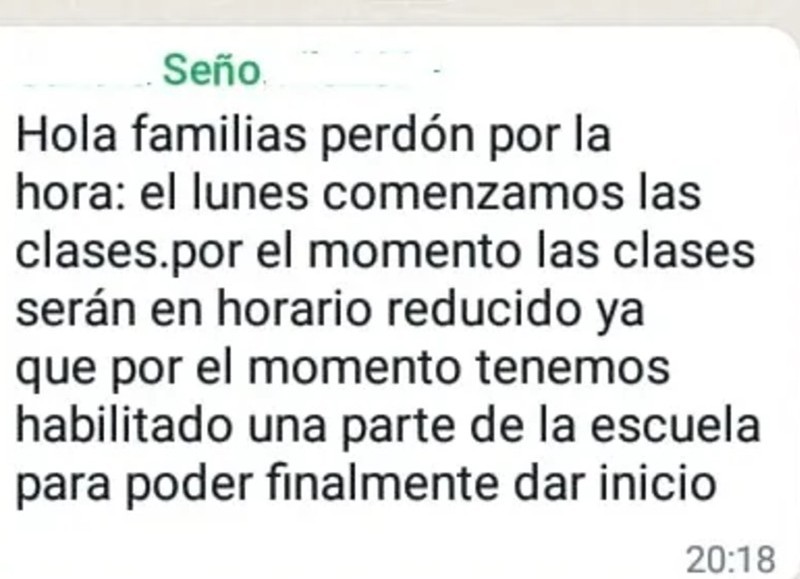 Chat filtrado de un grupo de WhatsApp del colegio de Moreno.