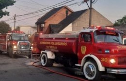 Merlo: grave incendio en un taller de lavado de telas